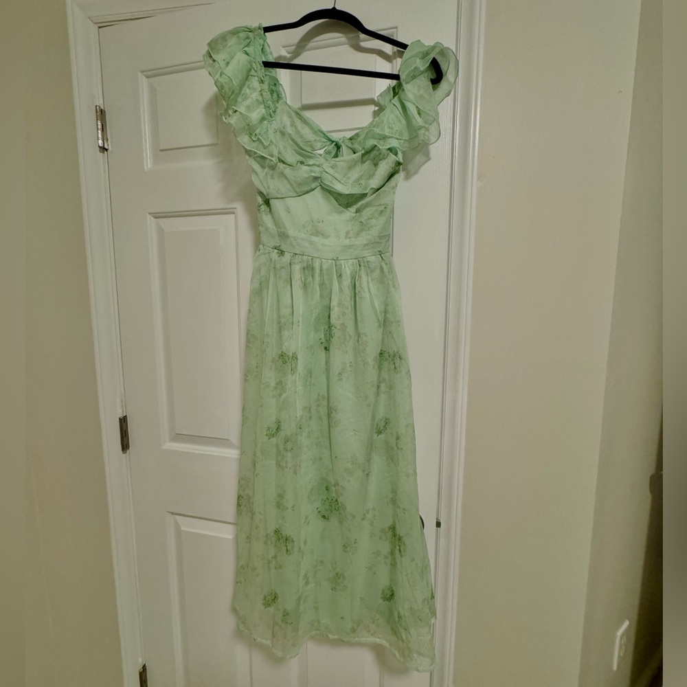 Green dress.
